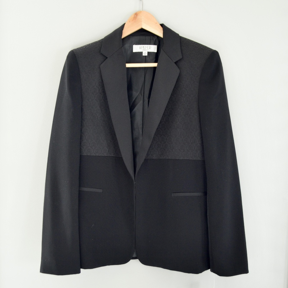 Kasper Women's Blazer Stained Glass Black Sz 4 NWT